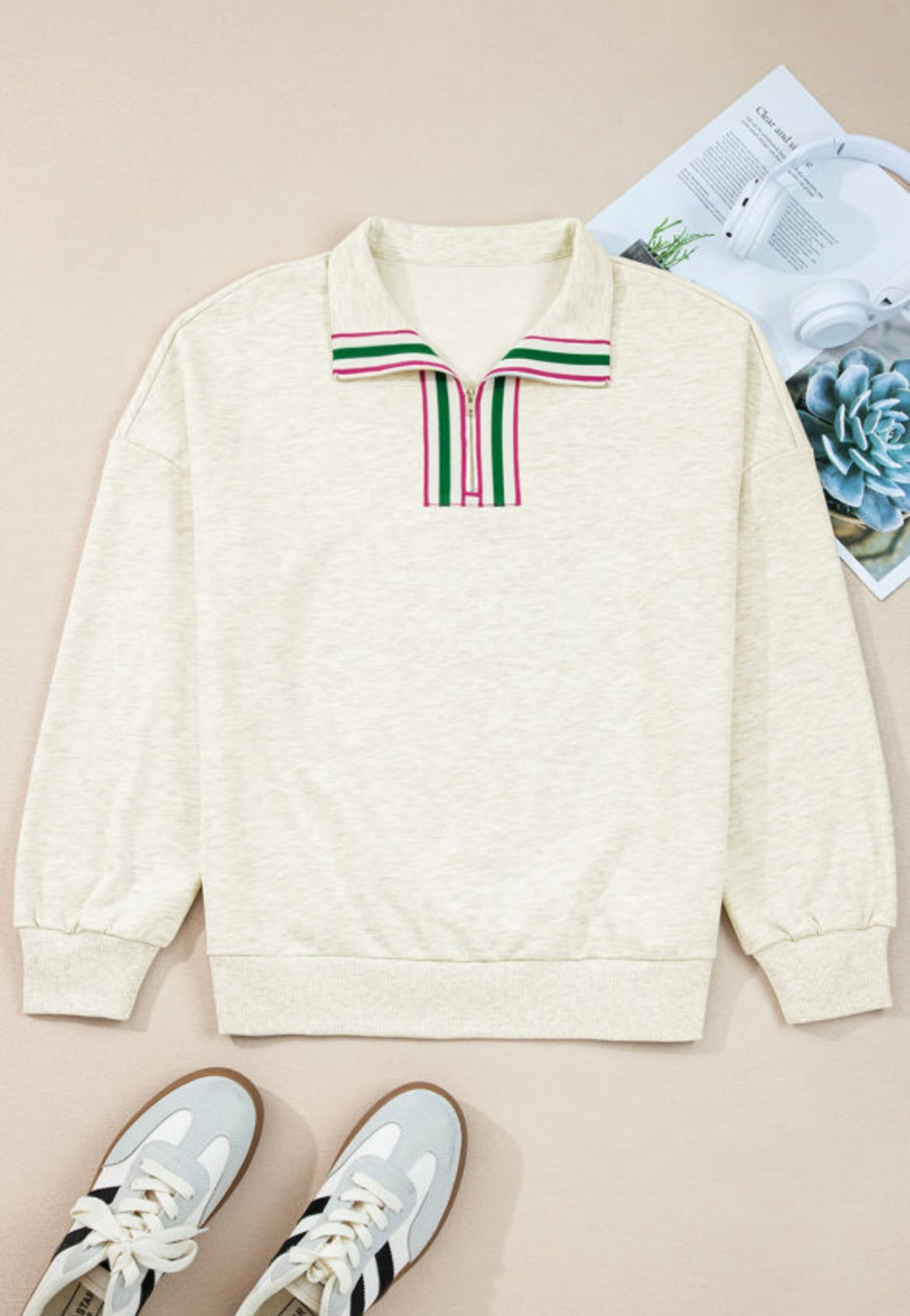 Quarter-zip pullover sweater